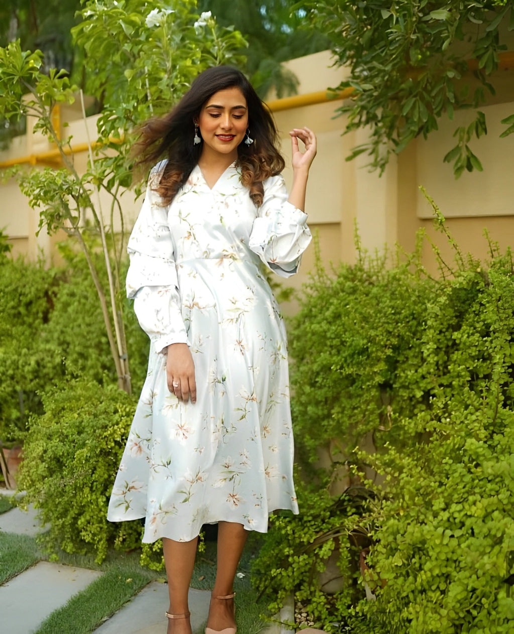 Silk Floral Dress